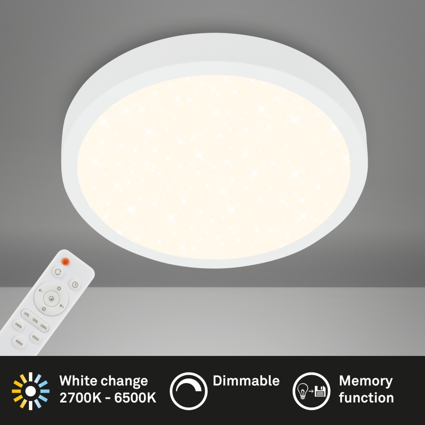 Briloner 3704-016 - Himmennettävä LED-kattovalaisin RUNA LED/22W/230V 2700-6500K valkoinen + kauko-ohjaus