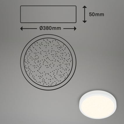 Briloner 3704-016 - Himmennettävä LED-kattovalaisin RUNA LED/22W/230V 2700-6500K valkoinen + kauko-ohjaus