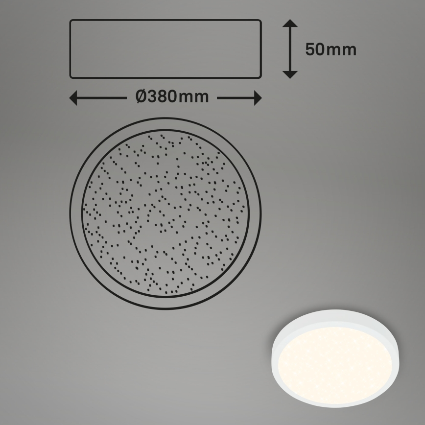 Briloner 3704-016 - Himmennettävä LED-kattovalaisin RUNA LED/22W/230V 2700-6500K valkoinen + kauko-ohjaus