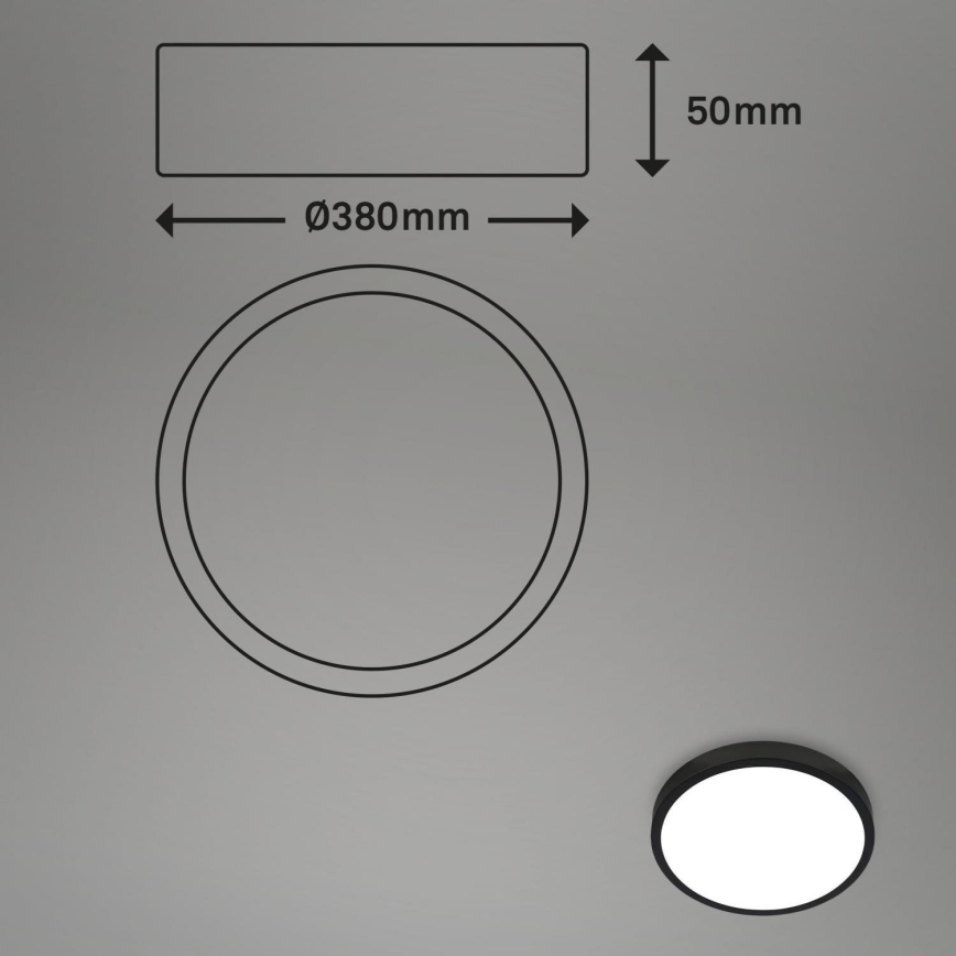 Briloner 3709-015 - LED RGBW Himmennettävä kattovalo LED/22W/230V 4000K halkaisija 38 cm musta + kauko-ohjaus