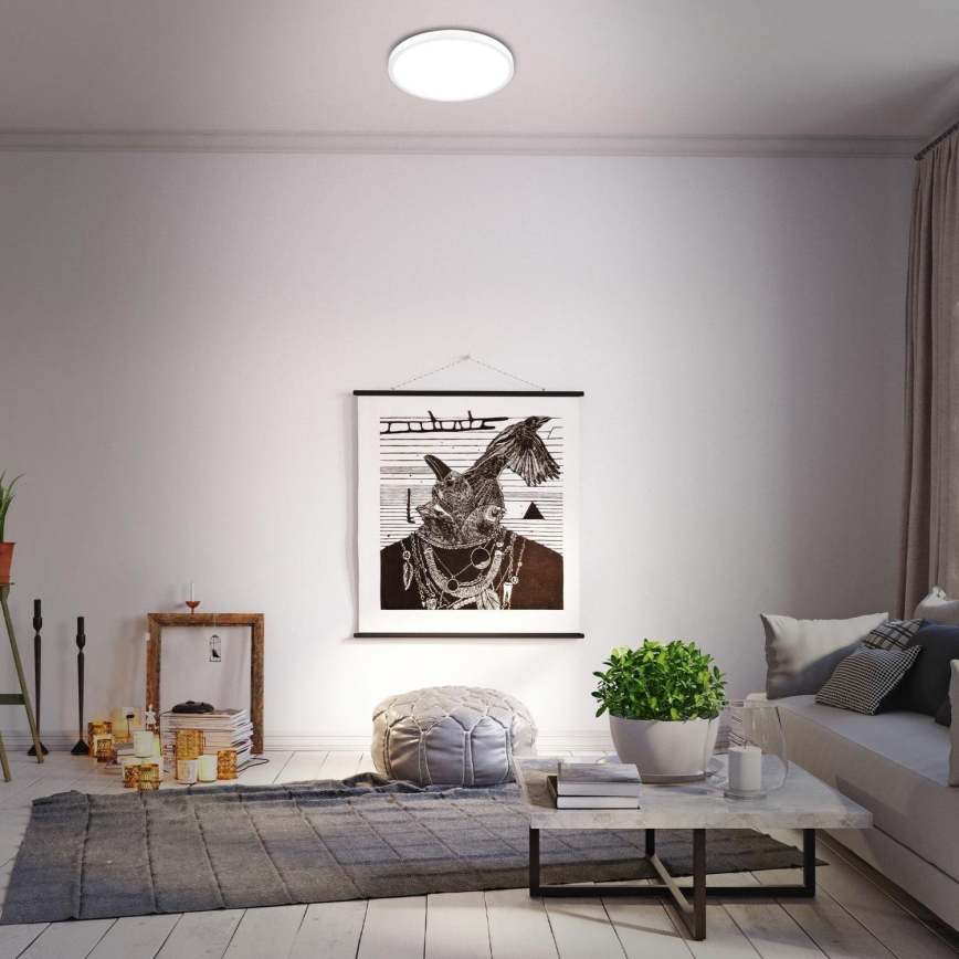Briloner 3709-016 - LED RGBW Himmennettävä kattovalo LED/22W/230V 4000K halkaisija 38 cm valkoinen + kauko-ohjaus
