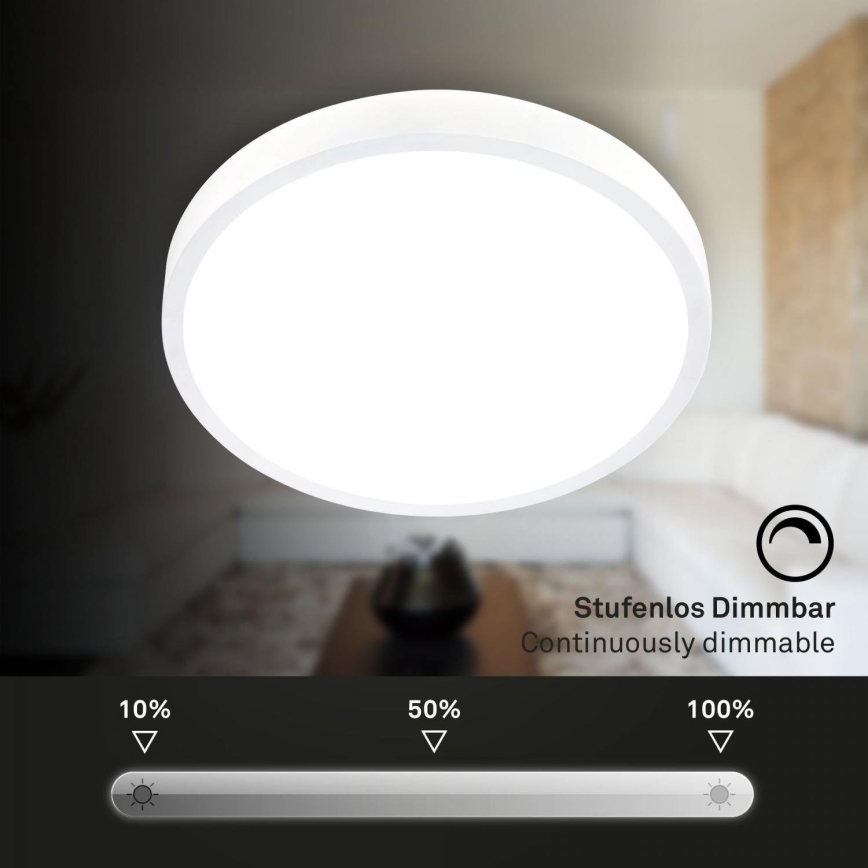 Briloner 3709-016 - LED RGBW Himmennettävä kattovalo LED/22W/230V 4000K halkaisija 38 cm valkoinen + kauko-ohjaus