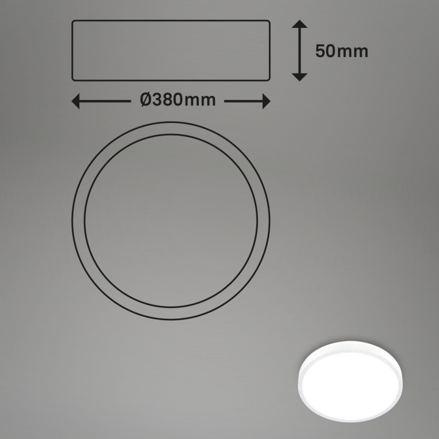 Briloner 3709-016 - LED RGBW Himmennettävä kattovalo LED/22W/230V 4000K halkaisija 38 cm valkoinen + kauko-ohjaus