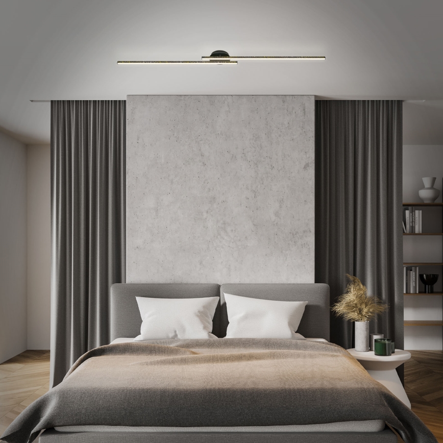 Briloner 3717-025 - Kiinteä LED-kattokruunu REY 2xLED/12W/230V musta