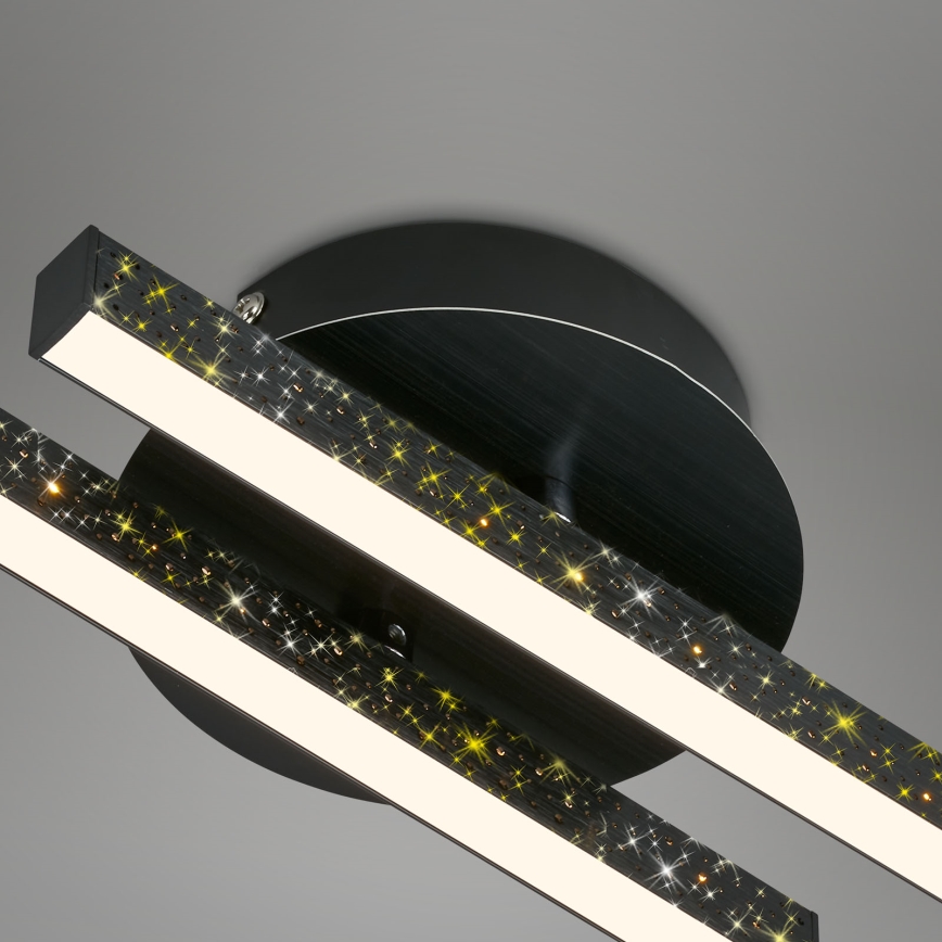 Briloner 3717-025 - Kiinteä LED-kattokruunu REY 2xLED/12W/230V musta