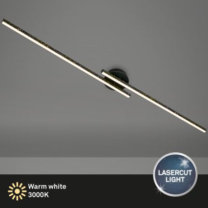 Briloner 3717-025 - Kiinteä LED-kattokruunu REY 2xLED/12W/230V musta