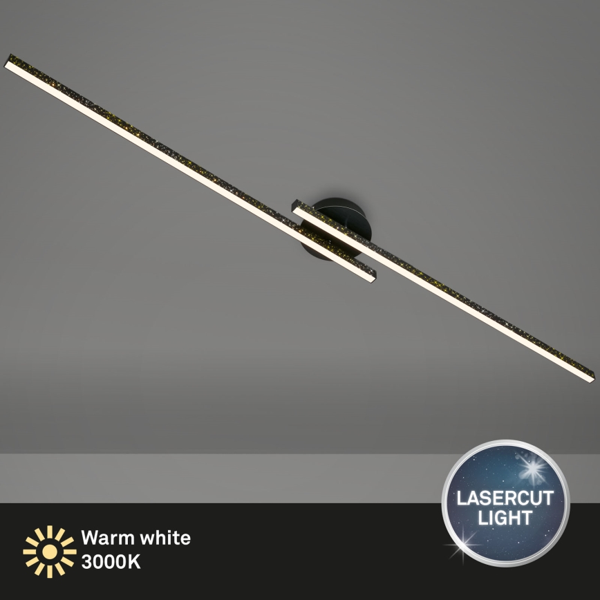 Briloner 3717-025 - Kiinteä LED-kattokruunu REY 2xLED/12W/230V musta