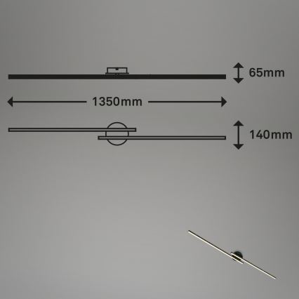 Briloner 3717-025 - Kiinteä LED-kattokruunu REY 2xLED/12W/230V musta