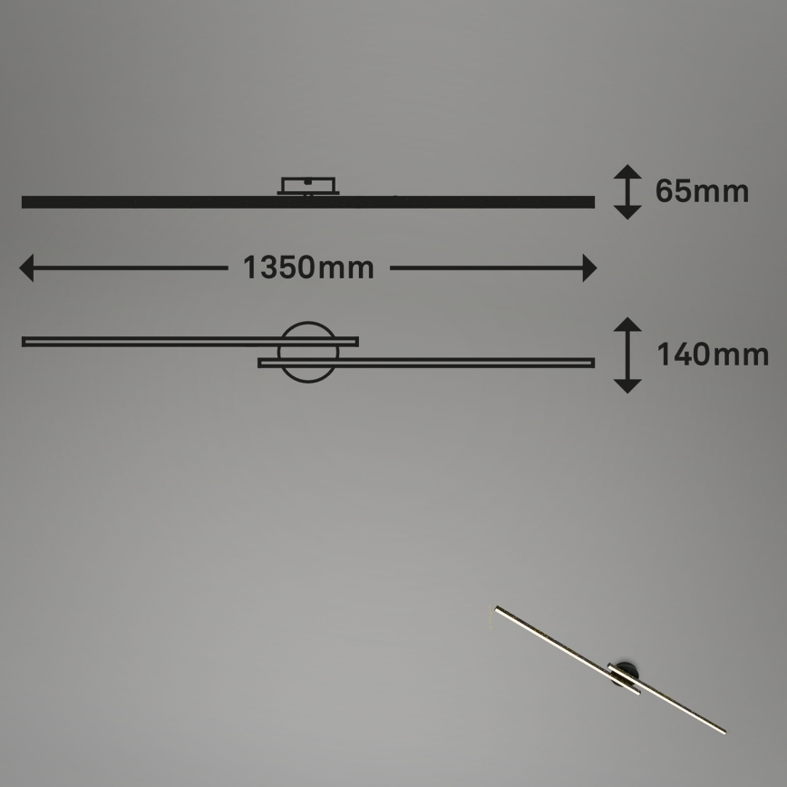 Briloner 3717-025 - Kiinteä LED-kattokruunu REY 2xLED/12W/230V musta