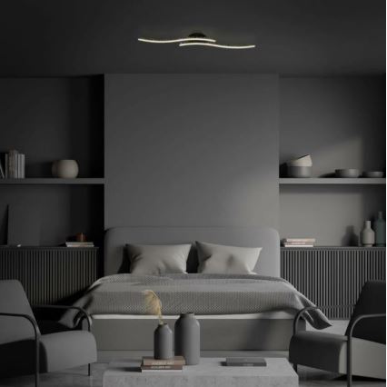 Briloner 3718-025 - Kiinteä LED-kattokruunu REY 2xLED/6W/230V musta