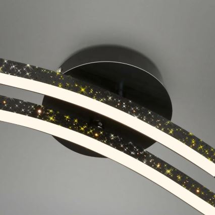 Briloner 3718-025 - Kiinteä LED-kattokruunu REY 2xLED/6W/230V musta