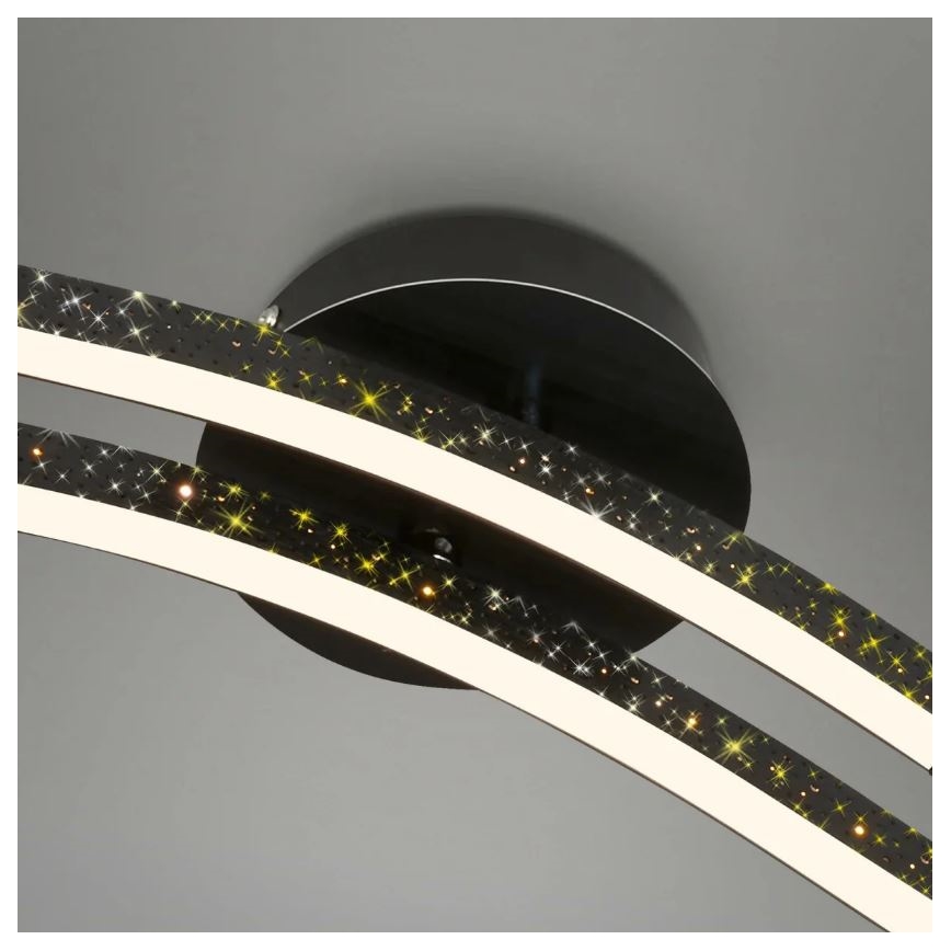 Briloner 3718-025 - Kiinteä LED-kattokruunu REY 2xLED/6W/230V musta
