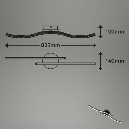 Briloner 3718-025 - Kiinteä LED-kattokruunu REY 2xLED/6W/230V musta