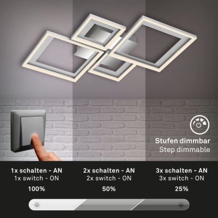 Briloner 3727-019 - Himmennettävä LED-kattovalaisin FRAME LED/38W/230V