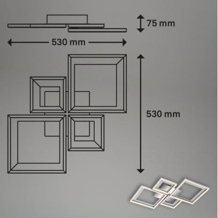 Briloner 3727-019 - Himmennettävä LED-kattovalaisin FRAME LED/38W/230V
