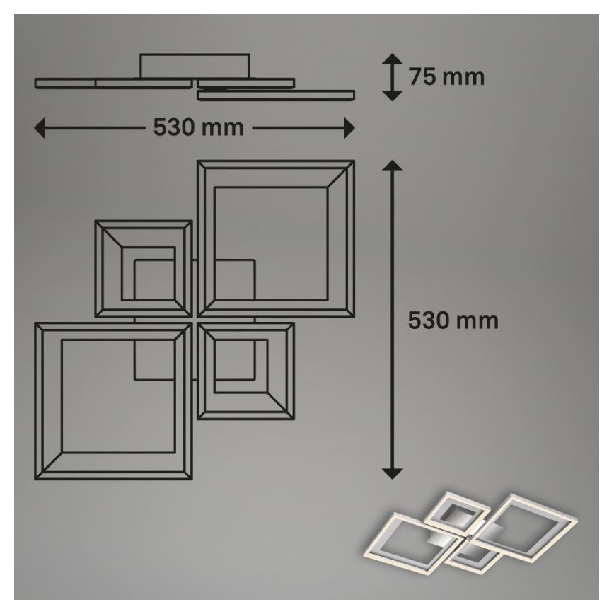 Briloner 3727-019 - Himmennettävä LED-kattovalaisin FRAME LED/38W/230V