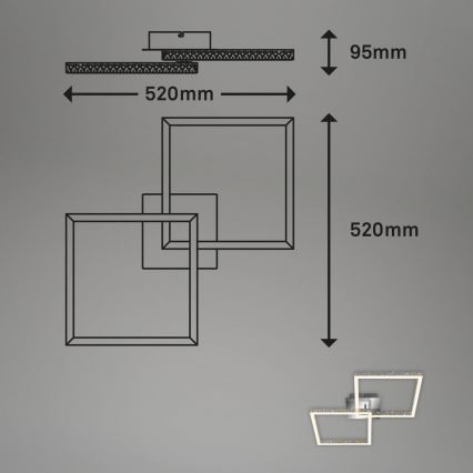 Briloner 3751-019 - Himmennettävä LED-kattovalaisin FRAME LED/20W/230V kiiltävä kromi
