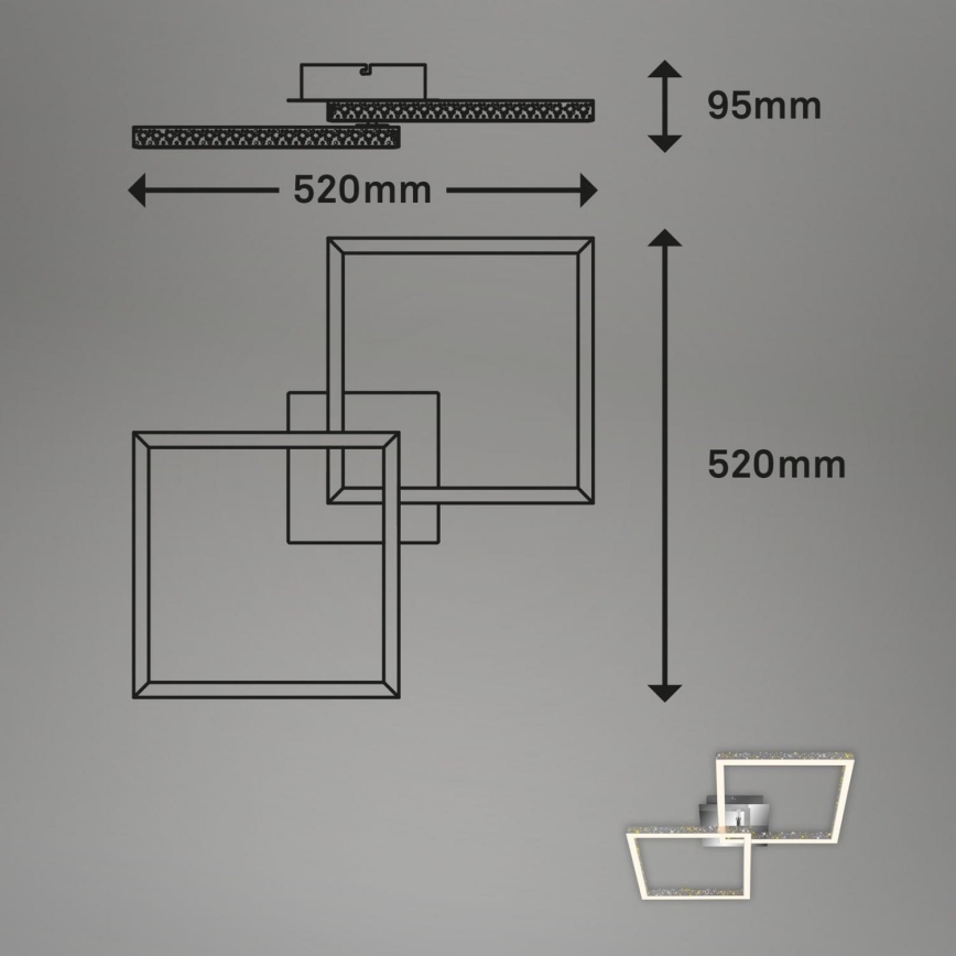 Briloner 3751-019 - Himmennettävä LED-kattovalaisin FRAME LED/20W/230V kiiltävä kromi