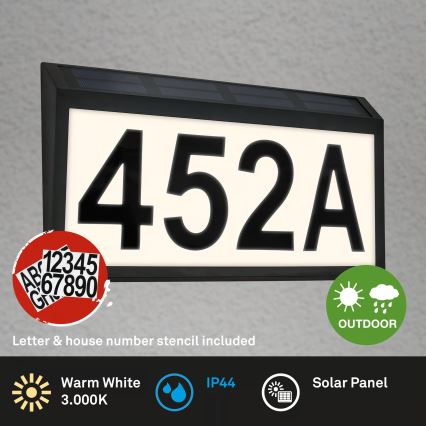 Briloner 3797015 - LED-aurinkokäyttöinen talonumerovalaisin LED/0,5W/1,2V 1200 mAh IP44
