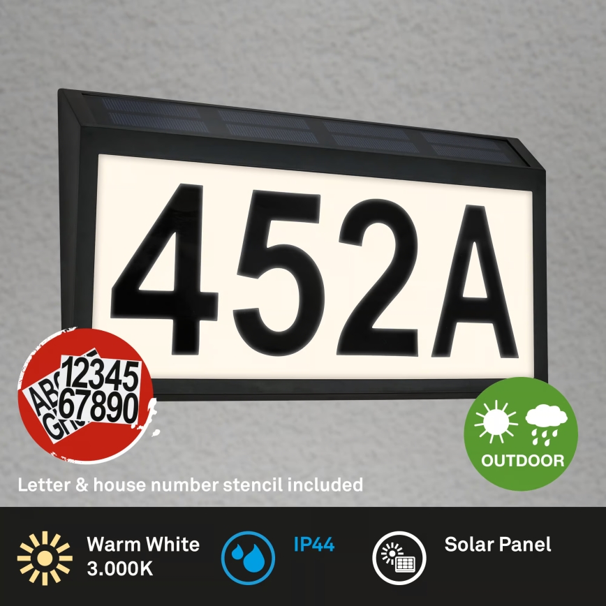 Briloner 3797015 - LED-aurinkokäyttöinen talonumerovalaisin LED/0,5W/1,2V 1200 mAh IP44