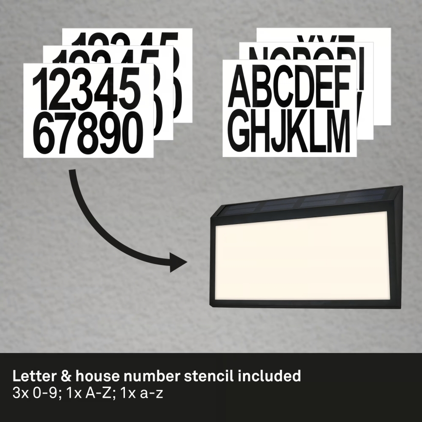 Briloner 3797015 - LED-aurinkokäyttöinen talonumerovalaisin LED/0,5W/1,2V 1200 mAh IP44