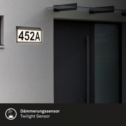 Briloner 3797015 - LED-aurinkokäyttöinen talonumerovalaisin LED/0,5W/1,2V 1200 mAh IP44