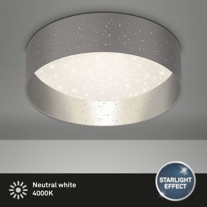 Briloner 3882-014 - LED-kattovalaisin MAILA STARRY LED/18W/230V harmaa/hopea