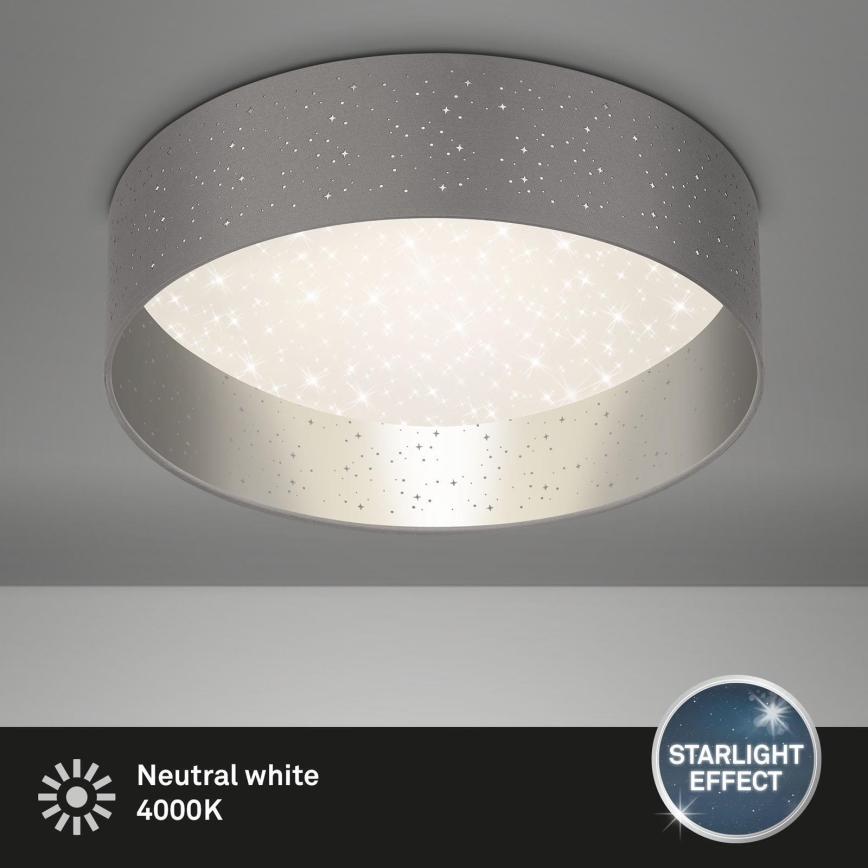 Briloner 3882-014 - LED-kattovalaisin MAILA STARRY LED/18W/230V harmaa/hopea
