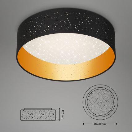 Briloner 3882-015 - LED-kattovalaisin MAILA STARRY LED/18W/230V musta/kulta