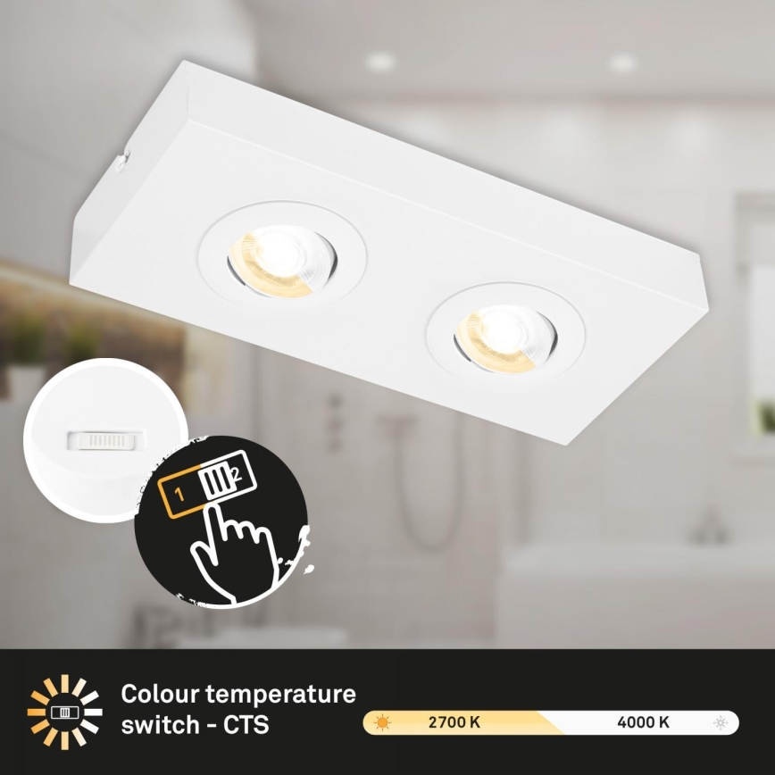 Briloner 3996026 - LED-kohdevalaisin CTS 2xLED/4W/230V 2700/4000K valkoinen