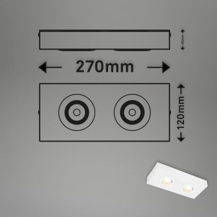 Briloner 3996026 - LED-kohdevalaisin CTS 2xLED/4W/230V 2700/4000K valkoinen