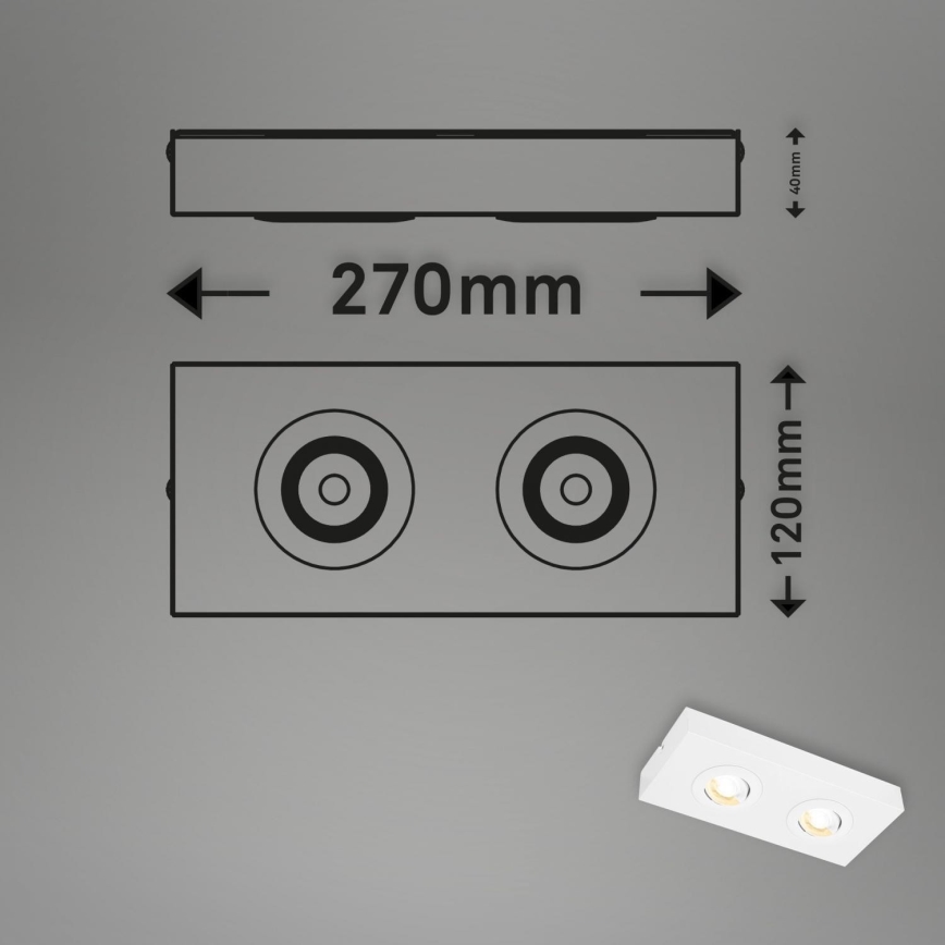 Briloner 3996026 - LED-kohdevalaisin CTS 2xLED/4W/230V 2700/4000K valkoinen