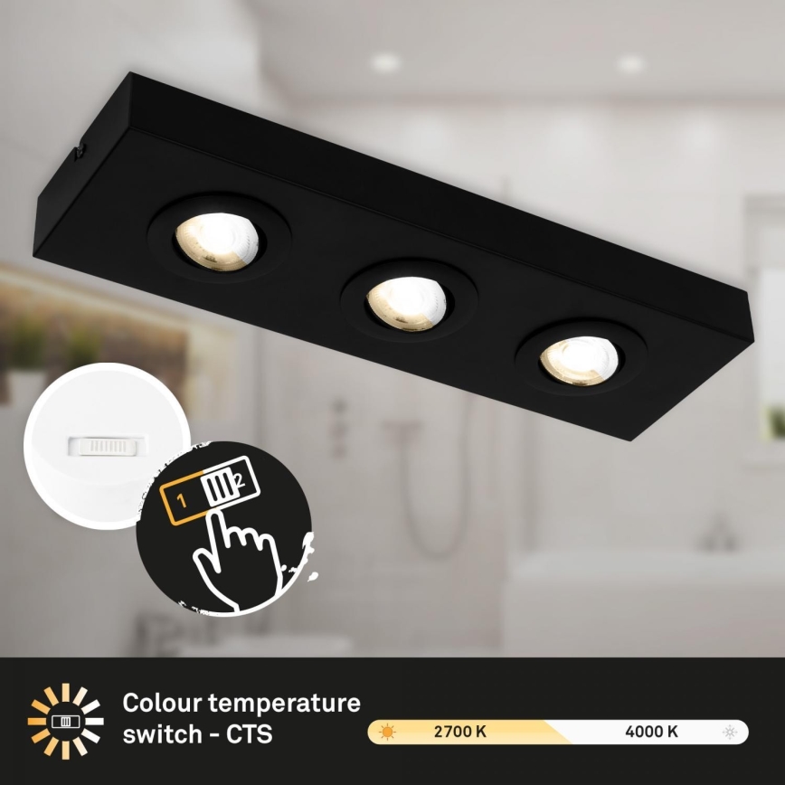 Briloner 3996035 - LED-kohdevalaisin CTS 3xLED/4W/230V 2700/4000K musta
