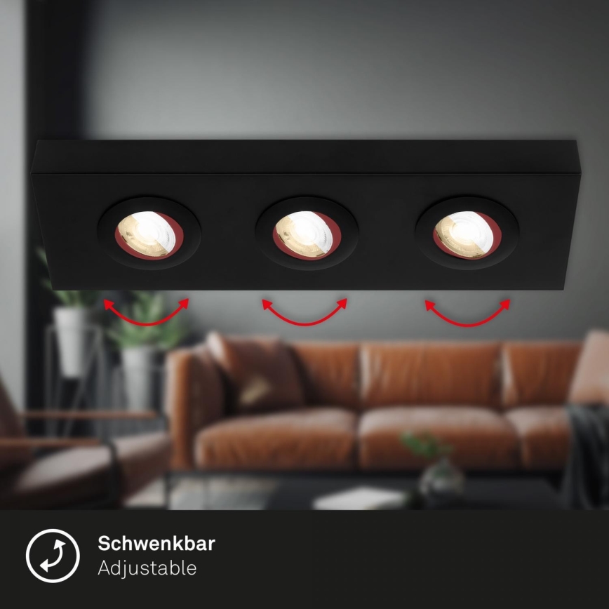 Briloner 3996035 - LED-kohdevalaisin CTS 3xLED/4W/230V 2700/4000K musta