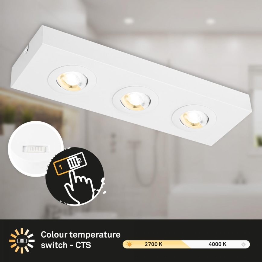 Briloner 3996036 - LED-kohdevalaisin CTS 3xLED/4W/230V 2700/4000K valkoinen