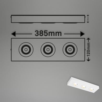 Briloner 3996036 - LED-kohdevalaisin CTS 3xLED/4W/230V 2700/4000K valkoinen