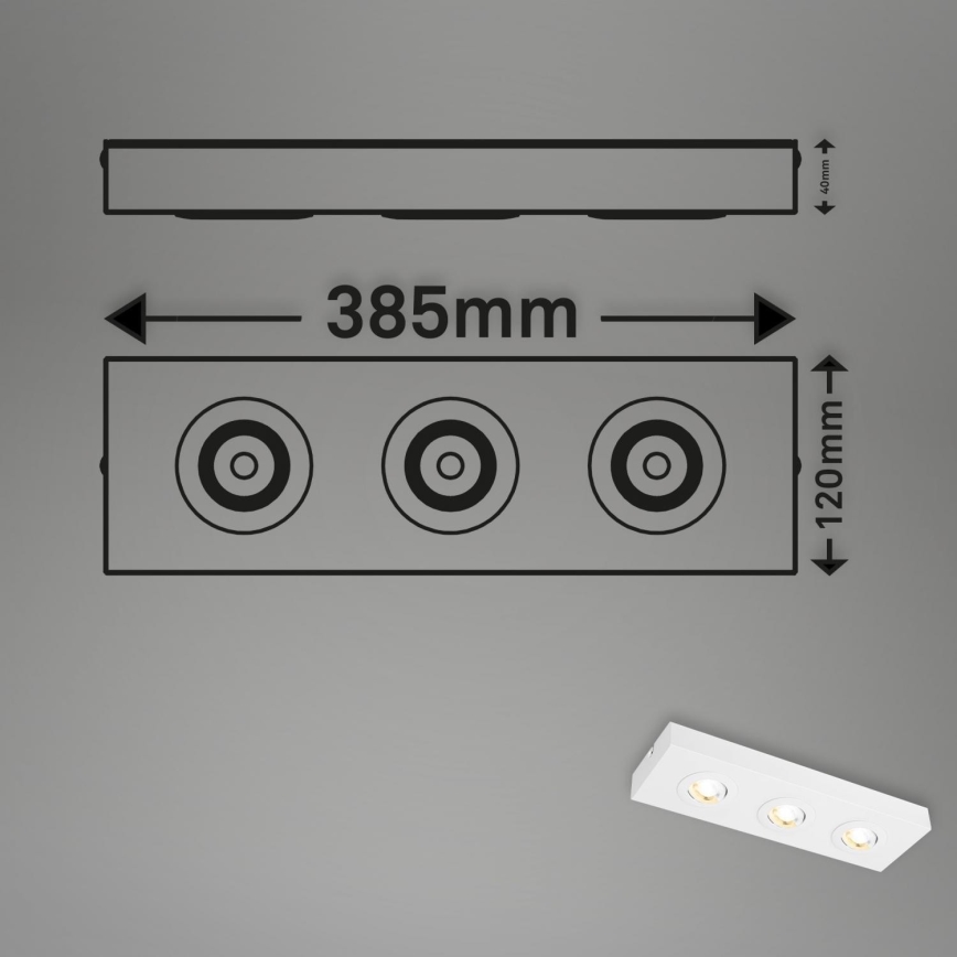 Briloner 3996036 - LED-kohdevalaisin CTS 3xLED/4W/230V 2700/4000K valkoinen