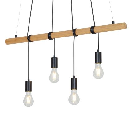 Briloner 4015045 - Kattokruunu johdossa 4xE27/25W/230V kumipuu