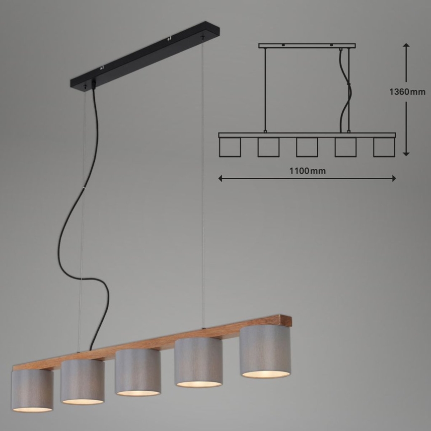 Briloner 4075-054 - Riippuvalaisin johdolla 5xE14/25W/230V