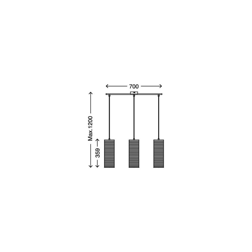 Briloner 4313-038 - Kattokruunu narulla 3xE27/60W/230V