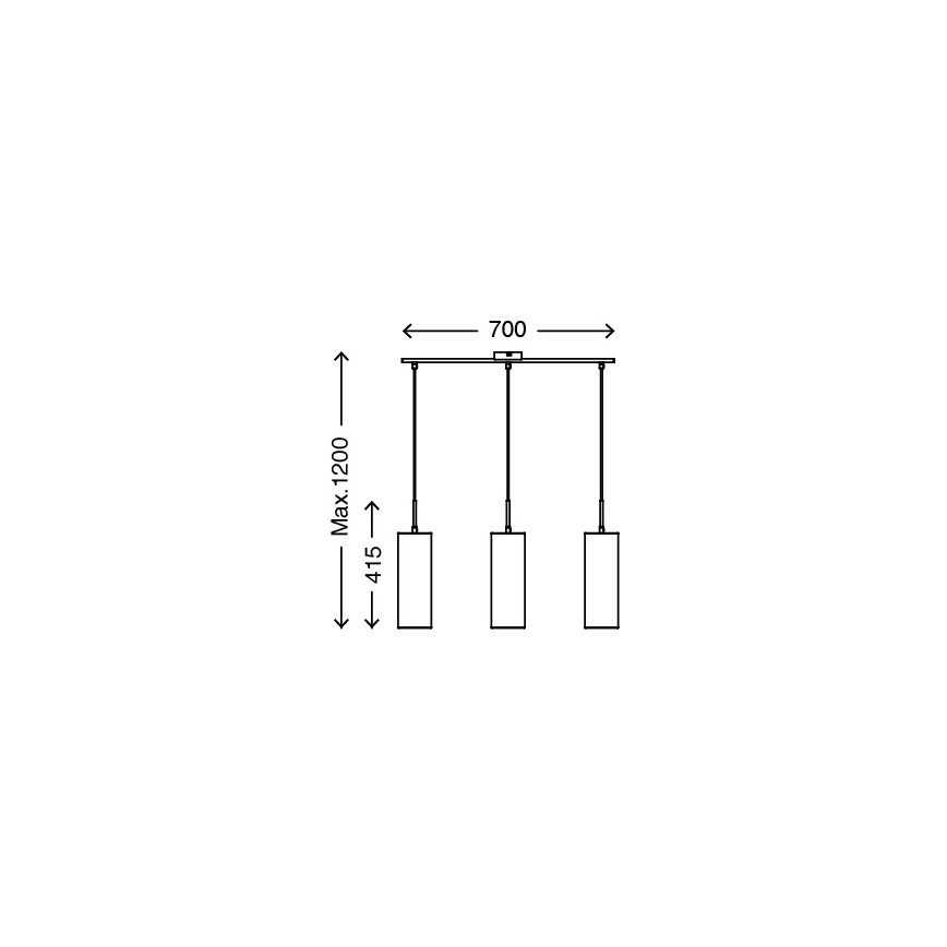 Briloner 4712-034 - Kattokruunu narulla 3xE27/25W/230V