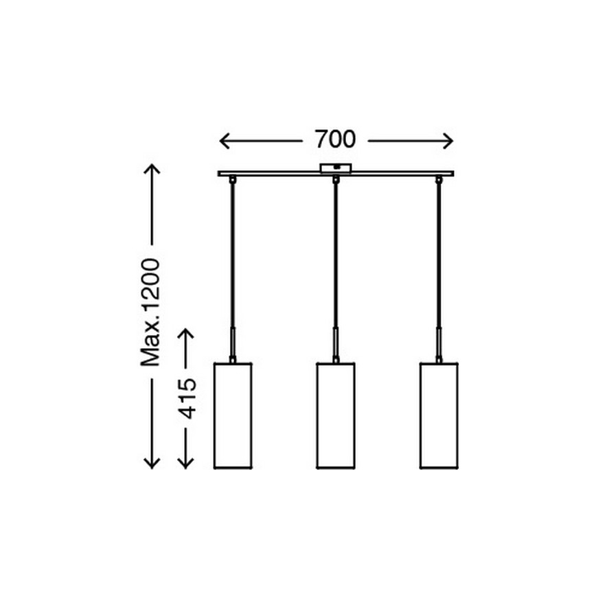 Briloner 4712-037 - Kattokruunu narulla 3xE27/25W/230V