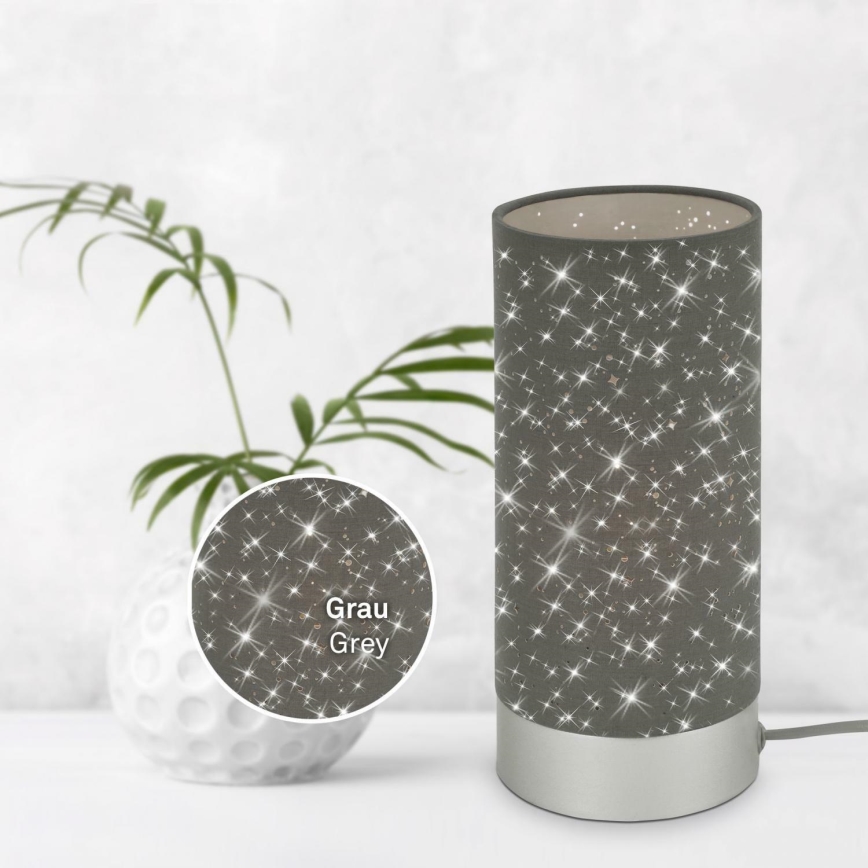 Briloner 7028-014 - Pöytävalaisin STARRY SKY 1xE14/25W/230V harmaa