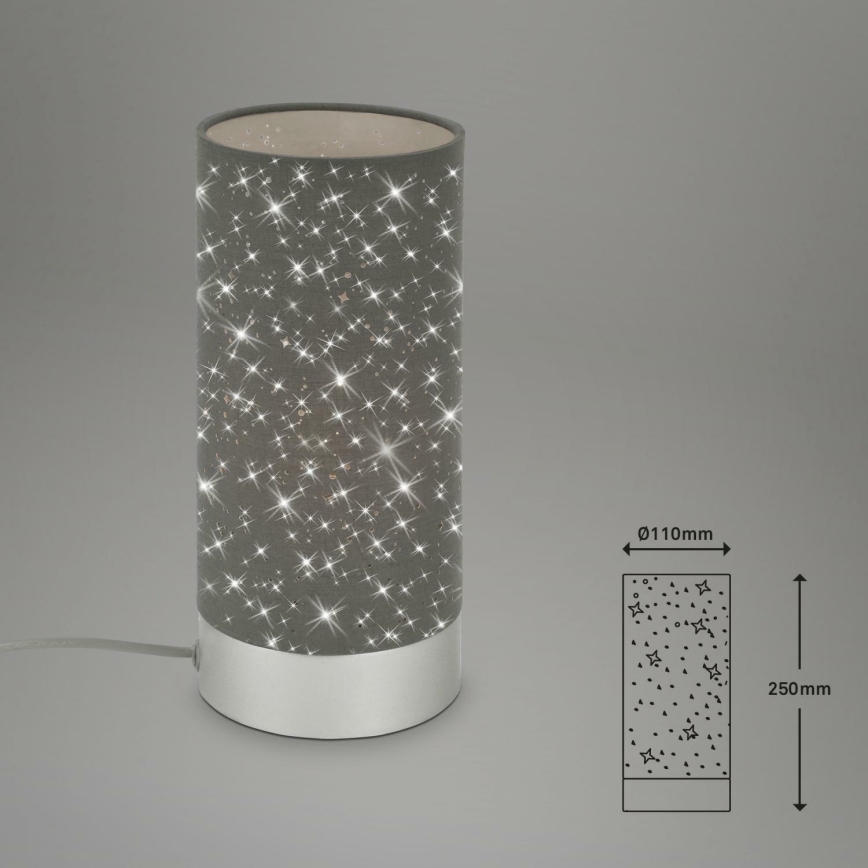 Briloner 7028-014 - Pöytävalaisin STARRY SKY 1xE14/25W/230V harmaa