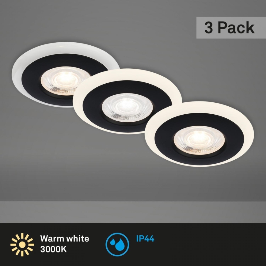 Briloner 7039-035 - SETTI 3x LED Kylpyhuoneen upotettava valo LED/5W/230V IP44