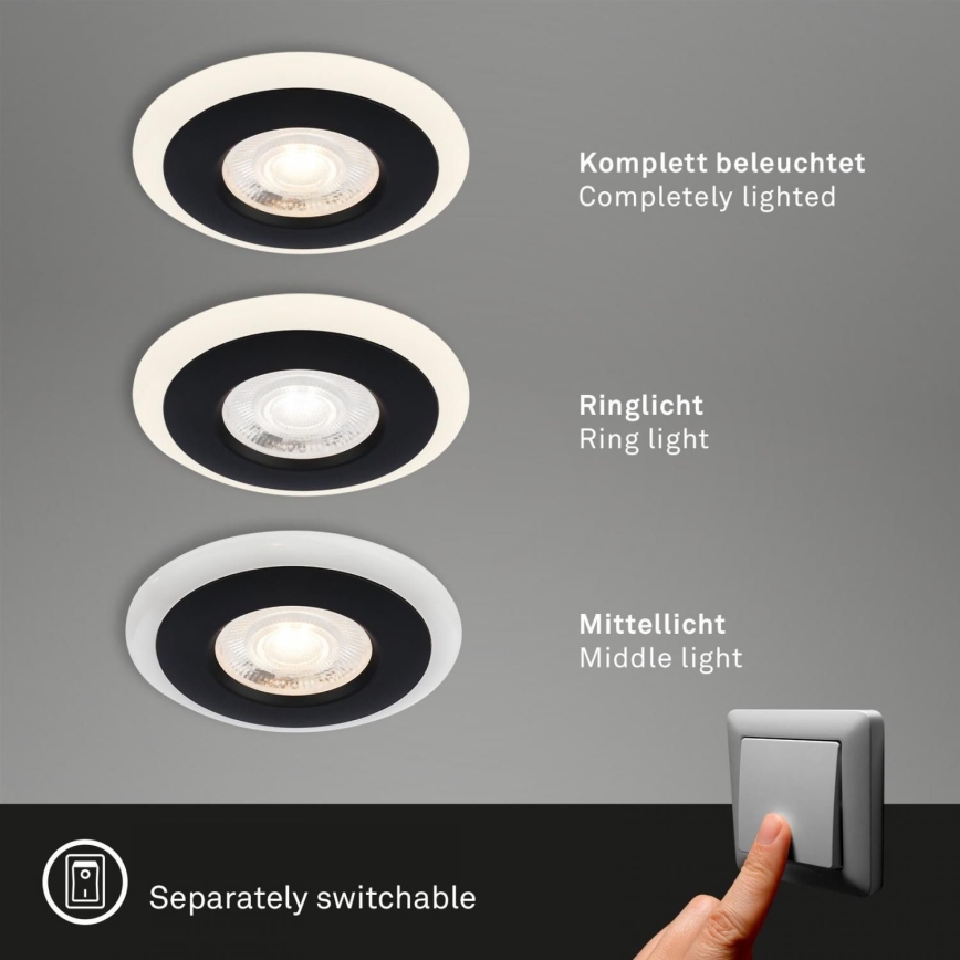 Briloner 7039-035 - SETTI 3x LED Kylpyhuoneen upotettava valo LED/5W/230V IP44