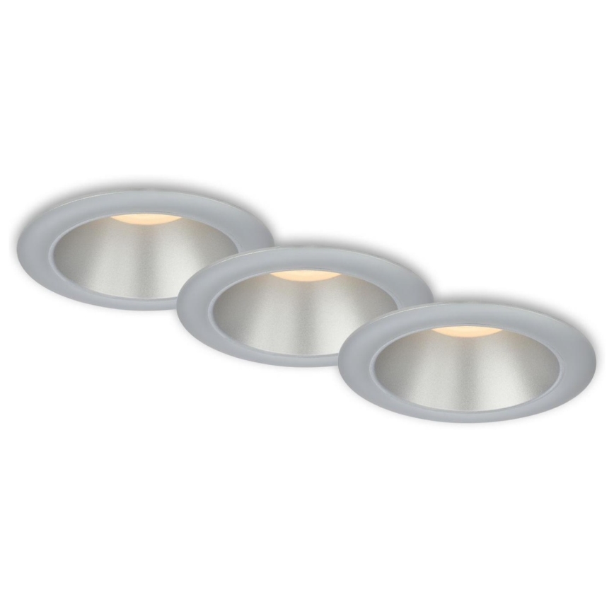 Briloner 7041-034 - SETTI 3x LED Kylpyhuoneen upotettava valo LED/4,9W/230V IP44 hopea