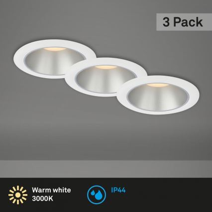 Briloner 7041-036 - SETTI 3x LED Kylpyhuoneen upotettava valo LED/4,9W/230V IP44 valkoinen