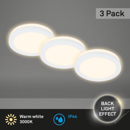 Briloner 7055-036 - SETTI 3x LED Kylpyhuoneen upotettava valo LED/3W/230V IP44