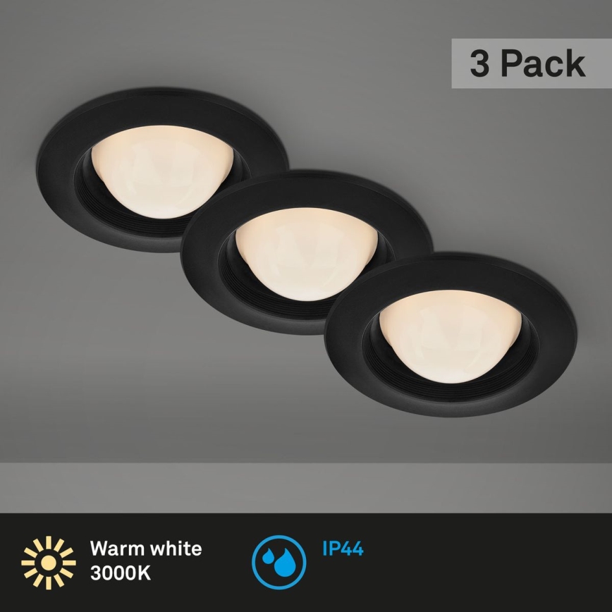 Briloner 7056-035 - SETTI 3x LED Kylpyhuoneen upotettava valo LED/3W/230V IP44